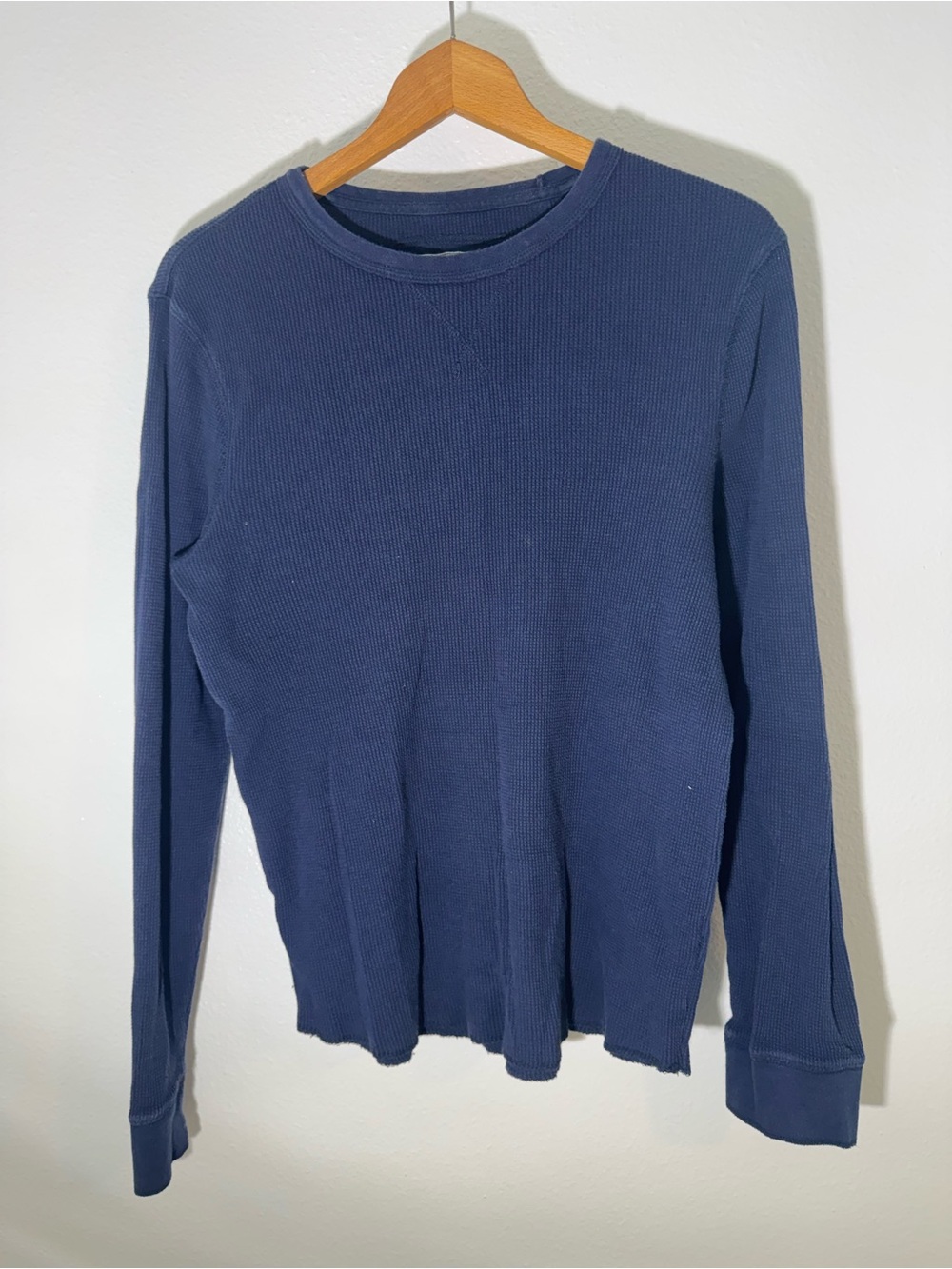 Urban Pipeline Mens Navy Blue Waffle Thermal Long Sleeve Tee Shirt Medium M‎